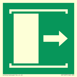 E033 safe condition door slides right to open